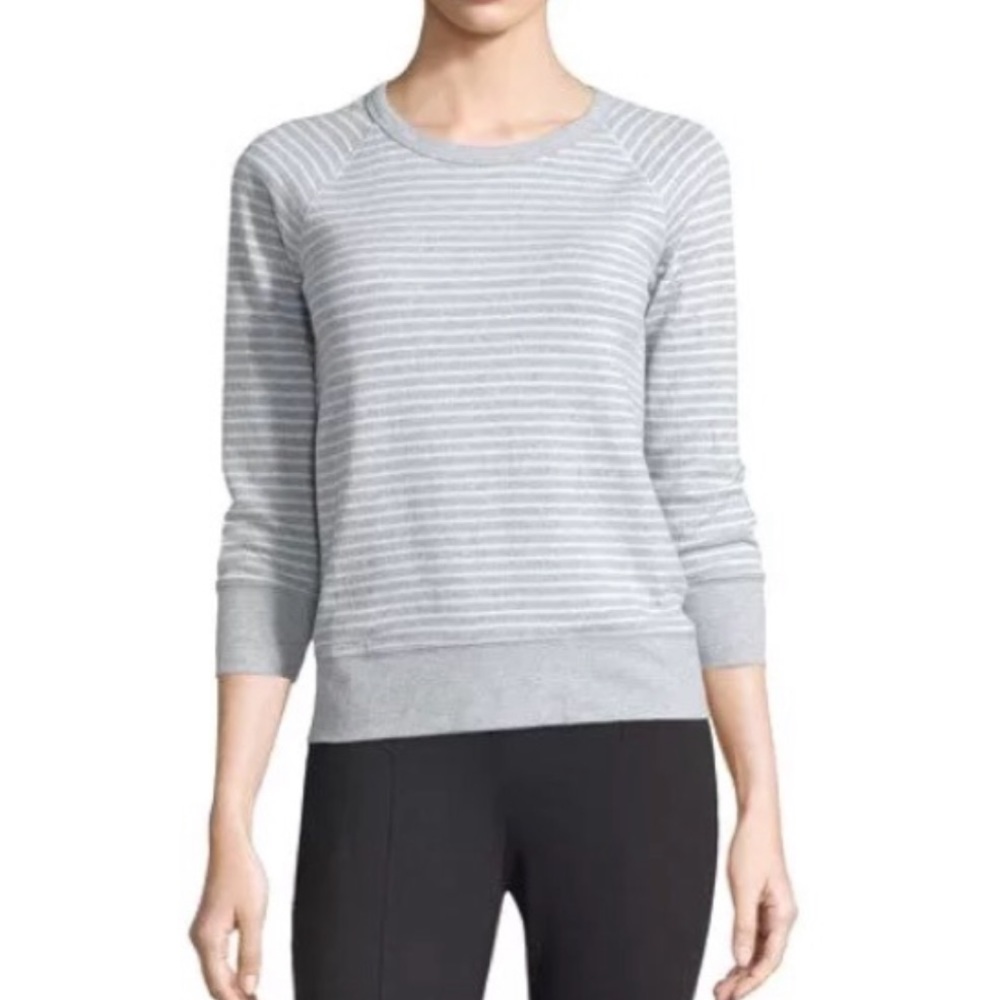 James Perse Striped Raglan Pullover Sweatshirt4 - image 1